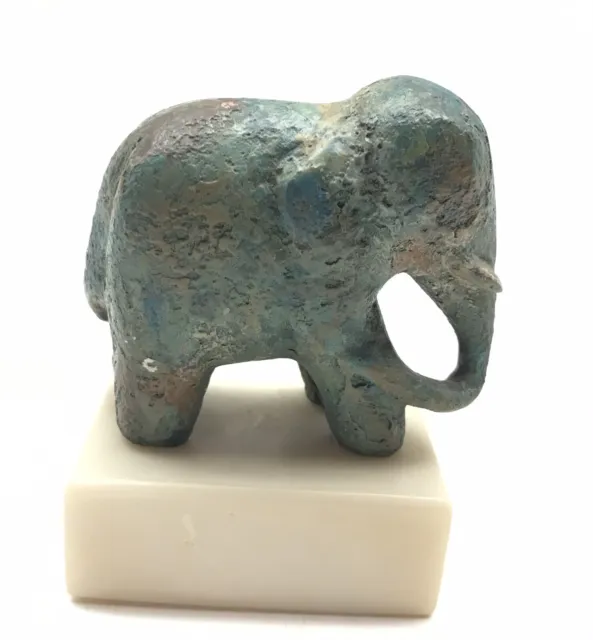 Vintage ALVA MUSEUM REPLICAS 3" Cast Stone and Marble ELEPHANT Mini Figurine