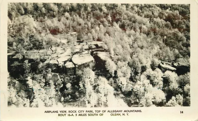 Airplane View Rock City Park Olean New York 1954 RPPC Photo Postcard 21-3451