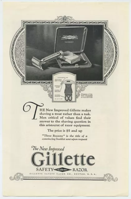 Gillette Safety Razor Makes Shaving a Treat rather Than a Task Vintage Ad