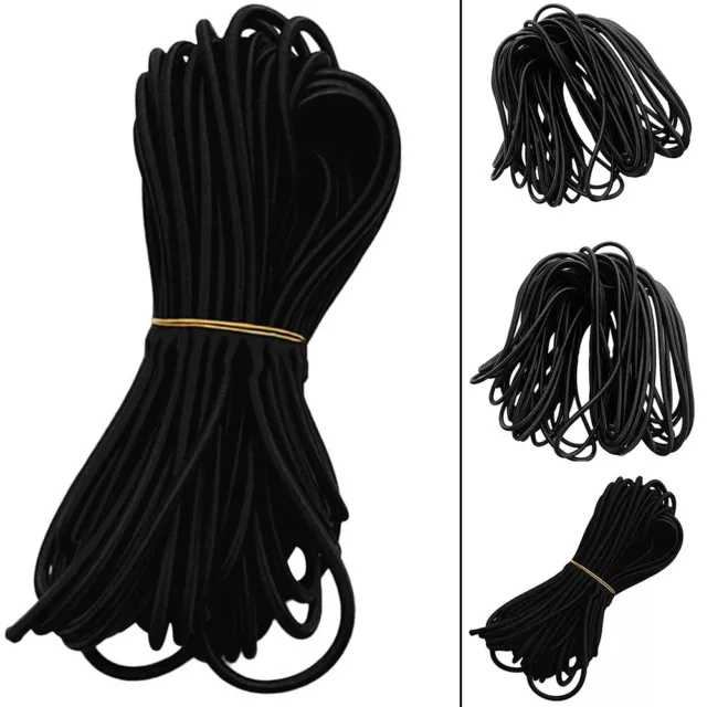 Durable 6mm Black Elastic Shock Cord for Trailers Boats and Outdoor Sports 10m
