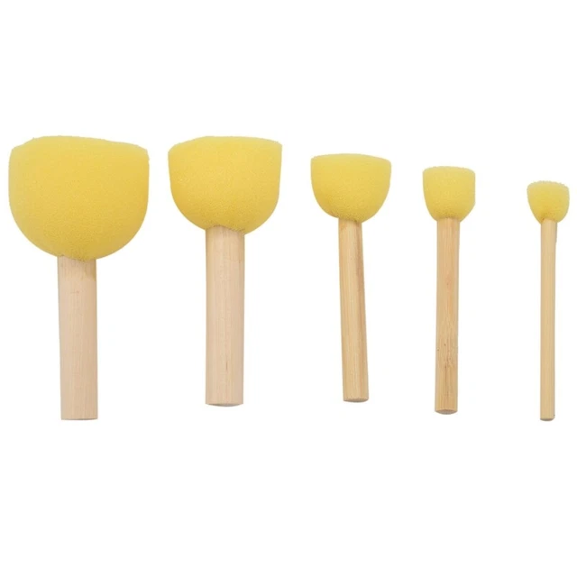 Pack of 30 Round Foam Sponge Paint Brush Set - Stencil Brush Value Pack - 5 S7N4