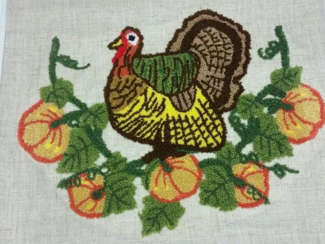 Gardeners Eden Thanksgiving Fall Table Runner Turkey Pumpkin 72"x14" Embroidered