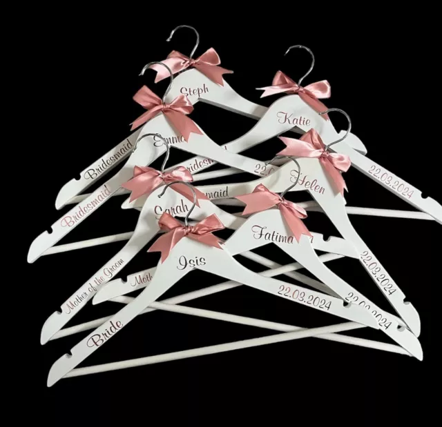 Personalised Rose Gold Wedding Prom Dress Hangers Bridal Party Bride Bridesmaid