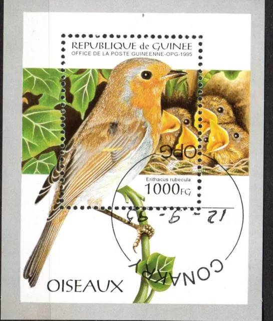 0092+ Timbre Guinee  Bloc  Oiseaux    1995