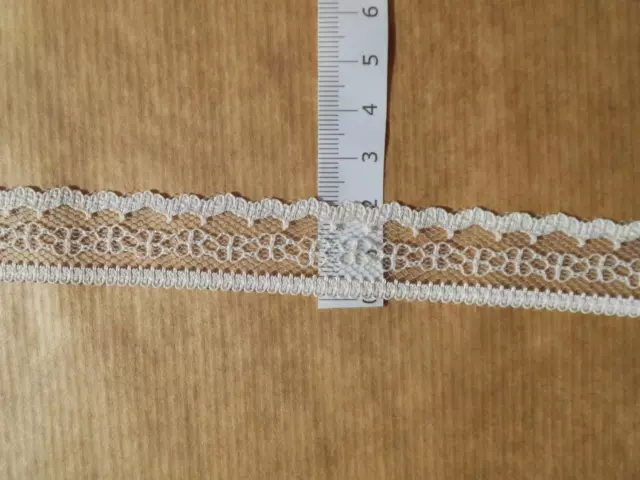 Fancy scallop straight edge open LACE TRIM 2cm  3/4" NATURAL CREAM beige  (AG)