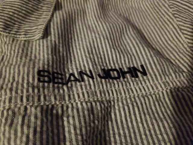 New With Tag Sean John all Cotton Seersucker Blazer Gray/White Boys sz 16/18