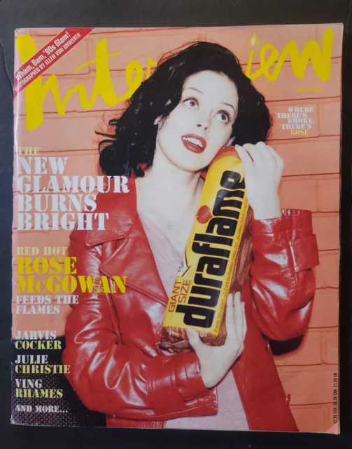 ANDY WARHOL'S INTERVIEW MAGAZINE MAR 1997 ROSE McGOWAN - FASHION ~ ART ~ MUSIC