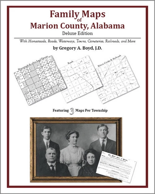 FAMILY MAPS MARION County Alabama Genealogy AL Plat 32.95 PicClick