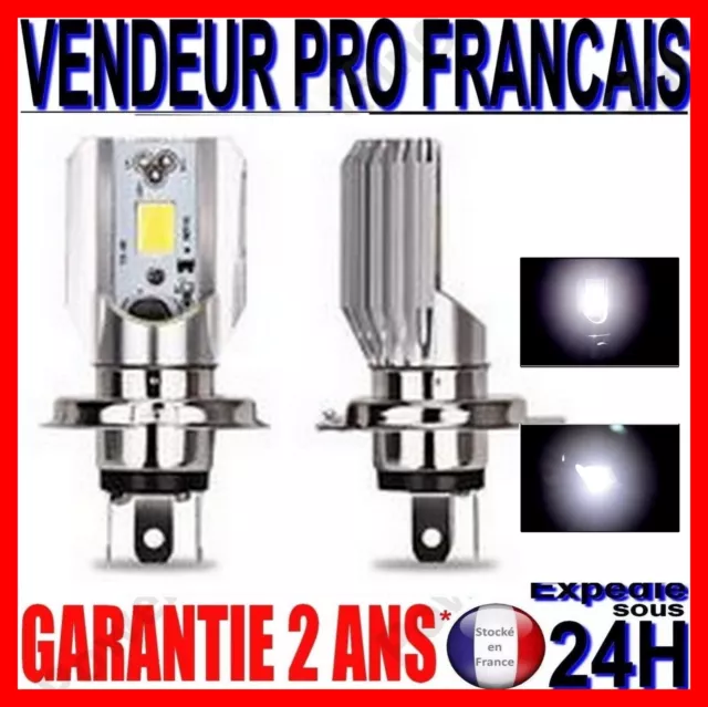 AMPOULE A LED EN H4 9003 HB2 Hi/Lo Beam P43t-38 BLANCHE POUR PHARE SCOOTER MOTO