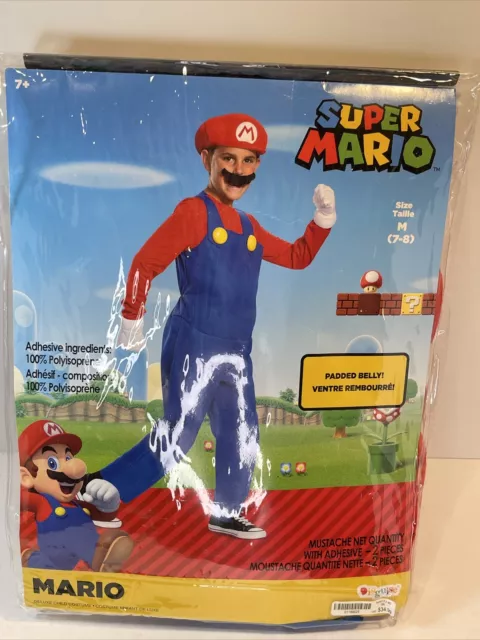 Super Mario Brothers, Deluxe Mario Costume, Size (7-8)