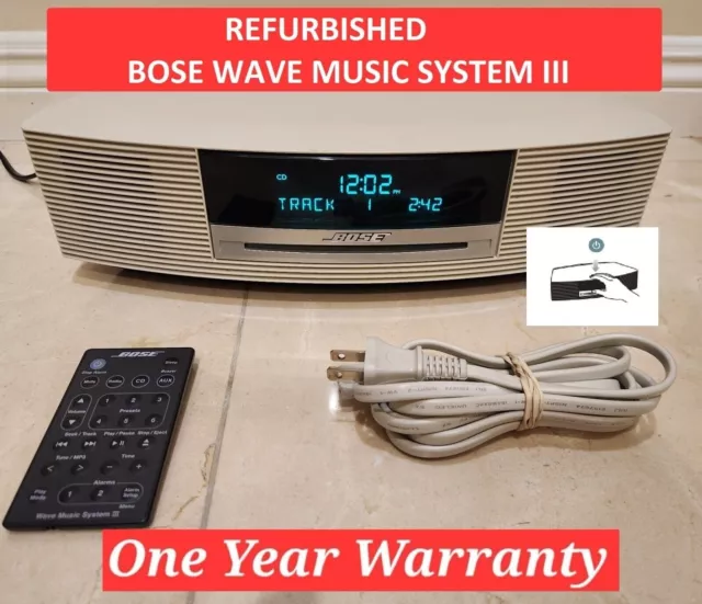 BOSE Wave Music System III AM/FM Radio/CD Player w/Remote (White) *Refurbished*