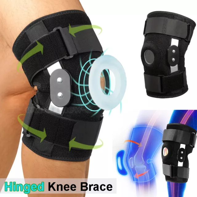 Hinged Neoprene Adjustable Open Knee Patella Tendon Metal Support Brace Sleeve