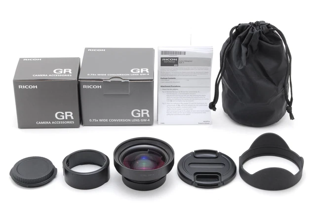 [Open Box] Ricoh GW-4 Wide Conversion Lens for GR III Digital Camera with GA-1