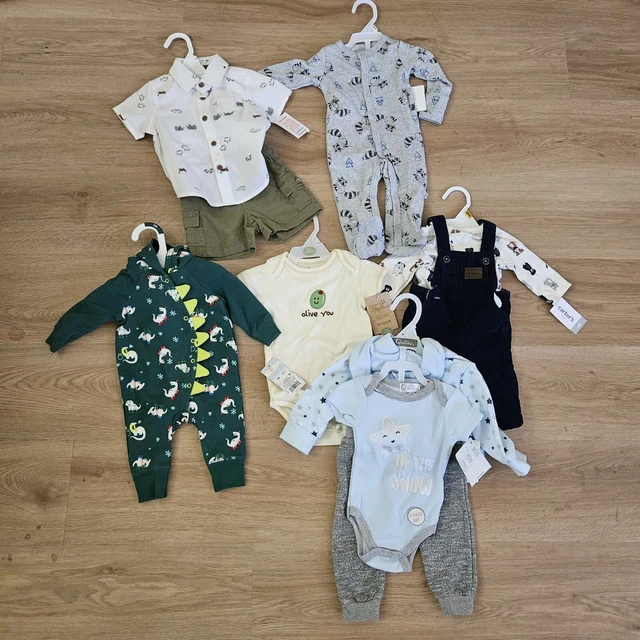 Baby Boy Clothes 6 Pieces New Sets Jumpsuit New Born To 6 Months Assorted Lot