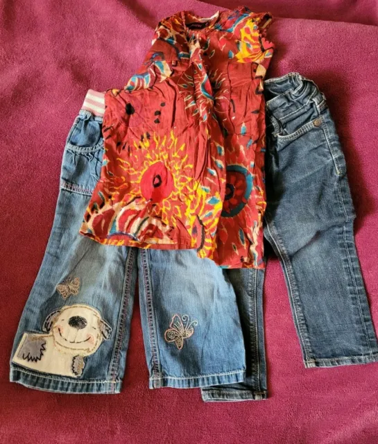 Girls Clothing Bundle 18-24 Months 1 1/2-2 Years 92cm x 3 Items - Jeans - Dress