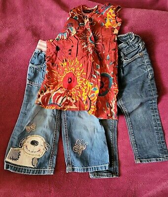Girls Clothing Bundle di 18-24 mesi 1 1/2-2 anni 92cm x 3 oggetti-Jeans-Vestito