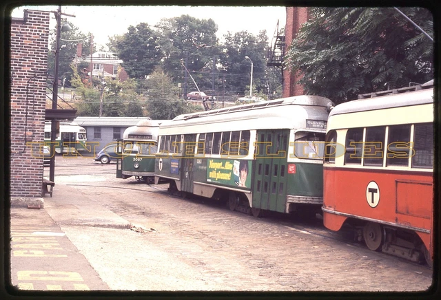 Original Ektachrome Trolley Slide MBTA Boston MA 1974 Kodak Streetcar Railroad