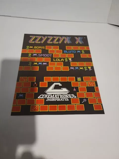 Flyer CINEMATRONICS,ZZYZZYX X Arcade Video Game advertisement original see pic