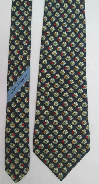 -AUTHENTIQUE cravate cravatte SALVATORE FERRAGAMO  100% soie   TBEG  vintage