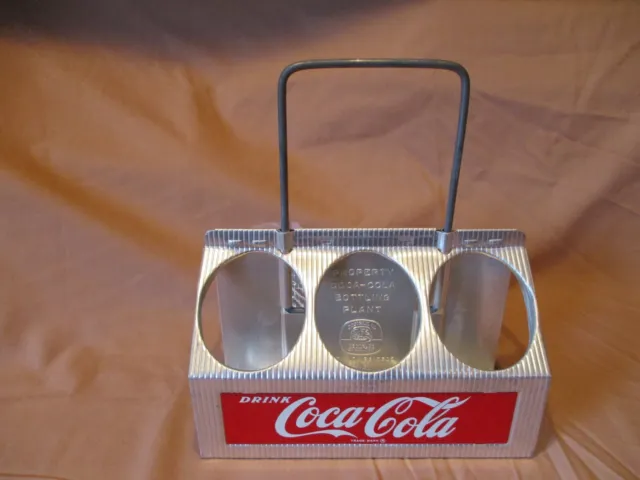 Vintage Coca Cola Coke advertising 6 pack Aluminum bottle carrier caddy No dents