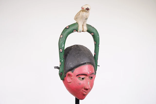 Colorful Tiv Festival Mask 17.5" - Nigeria - African Art