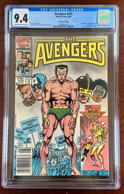 Avengers #270 Newsstand CGC 9.4 Marvel Comics 1986 Trial of Namor
