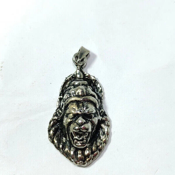 Traditional Rhodium Plated Oxidised Laxmi Narasimha Swamy Pendant For Unisex