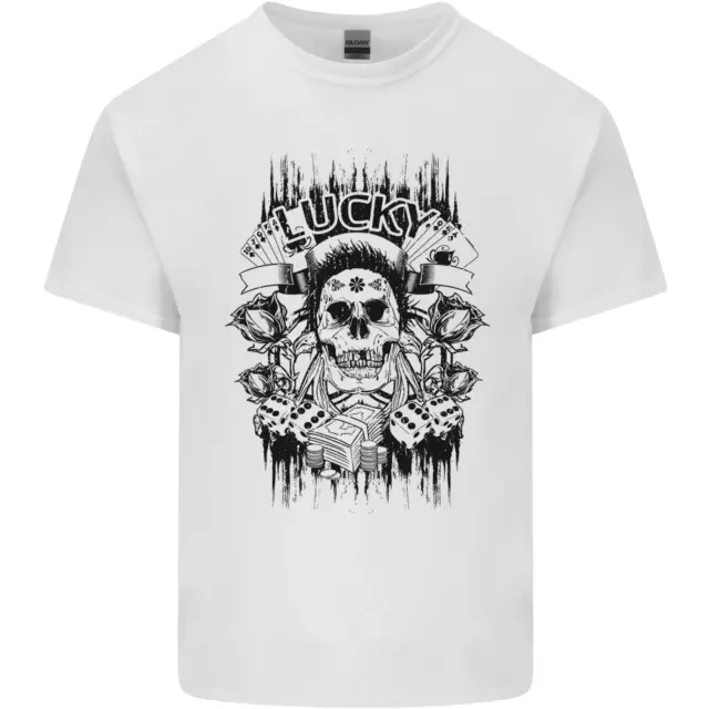 Lucky Dice Skull Motorbike Biker Motorcycle Mens Cotton T-Shirt Tee Top