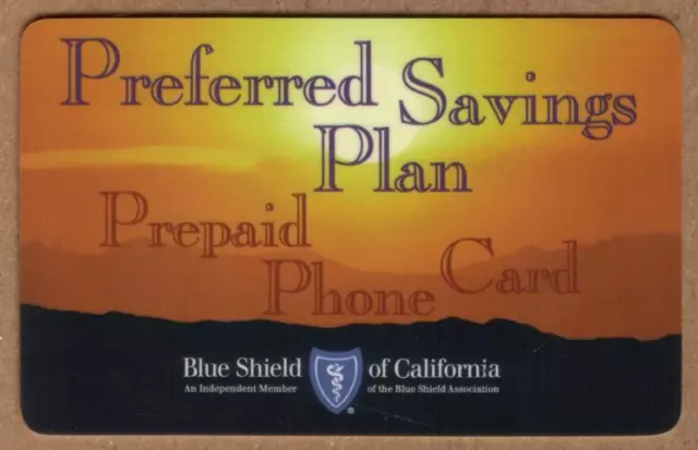 5m Bleu Bouclier De California'Préféré Économies Plan 'Spécimen Téléphone Carte