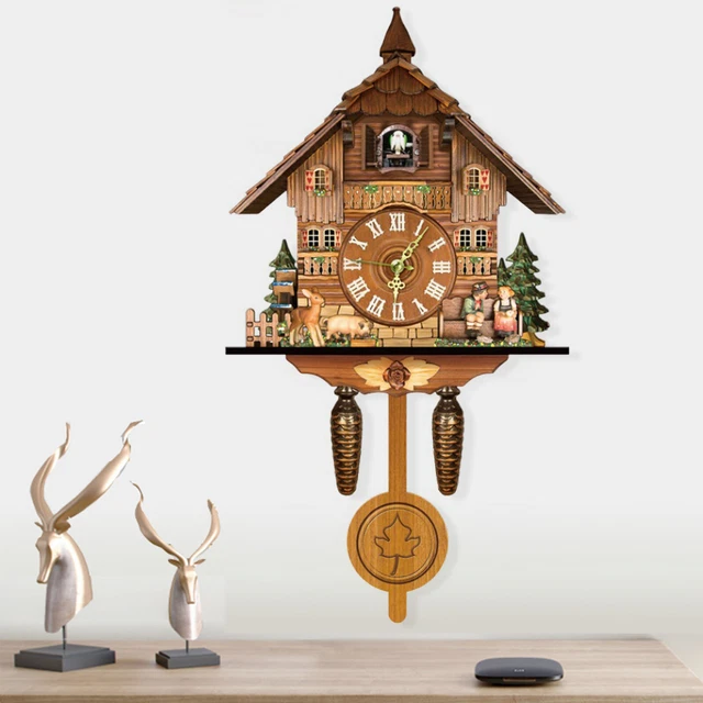 Hecho a mano reloj de cuco reloj de pared Selva Negra europea reloj decorativo de granjero