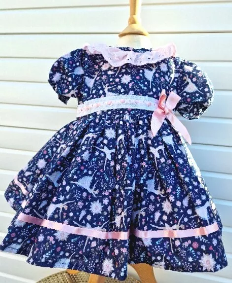 DREAM SALE 0-6 years Baby girls Ballerinas navy pink traditional  lined dress