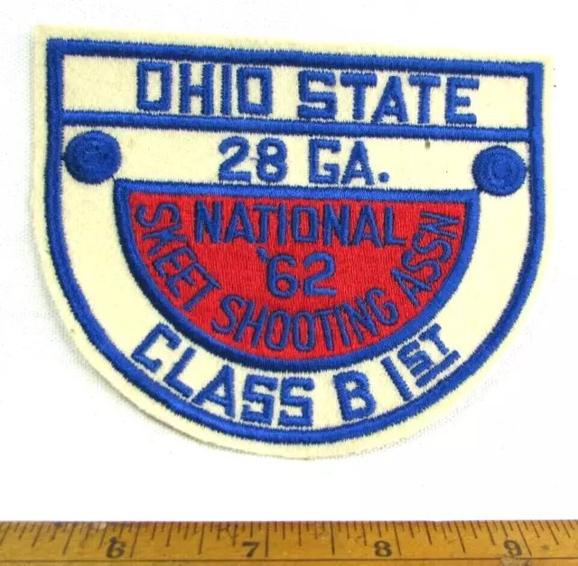 Vintage 1962 National Skeet Shooting Assn Ohio State Patch 28 Gauge Class B 1st