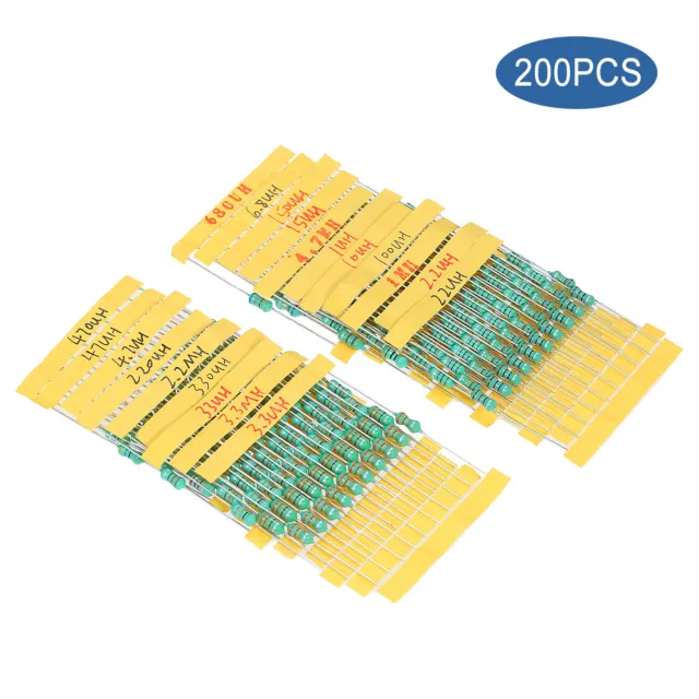 200Pcs φ0510 DIP Chromatic R ing Inductor Assortment Kit Set Tolerance ±10% C0D4