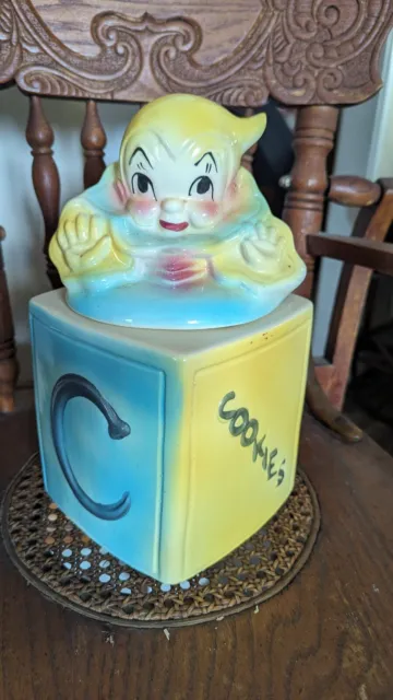 1950's American Bisque Jack in the Box Cookie Jar Made in USA