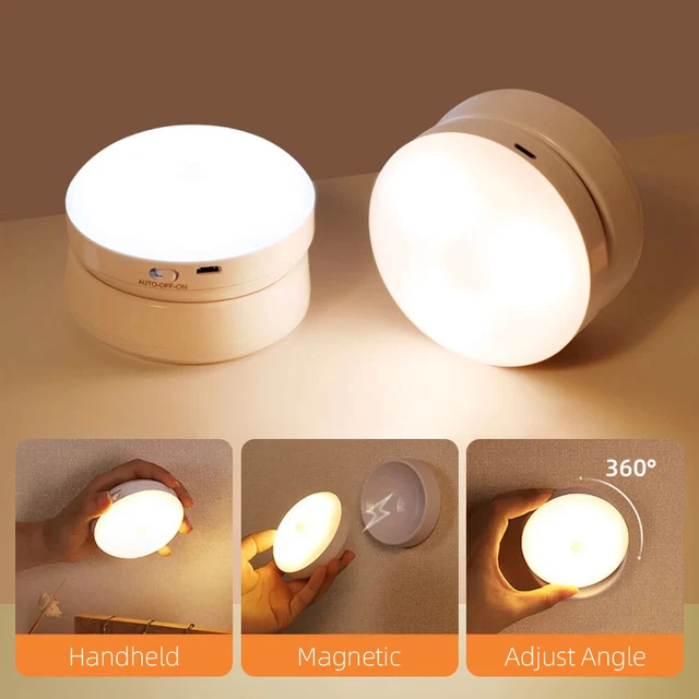 PIR MOTION SENSOR Night Light 360° Rotating LED Wall Lamp