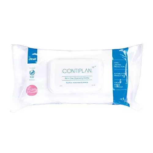 CONTIPLAN Incontinence Cleansing Cloths with Barrier Cream - All in One