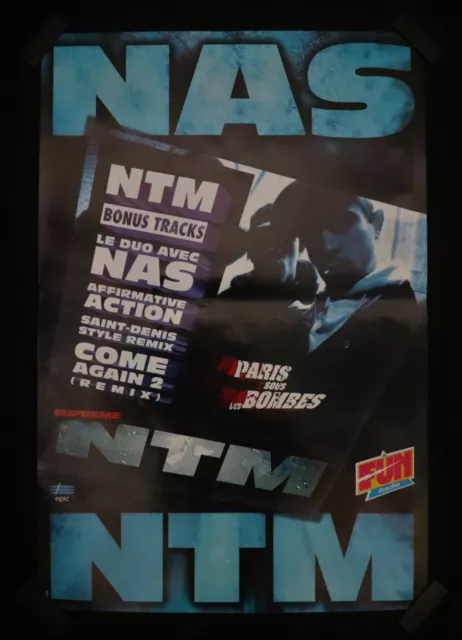 SUPREME NTM / NAS - Paris sous les Bombes - Affiche originale 1995 - Poster RAP