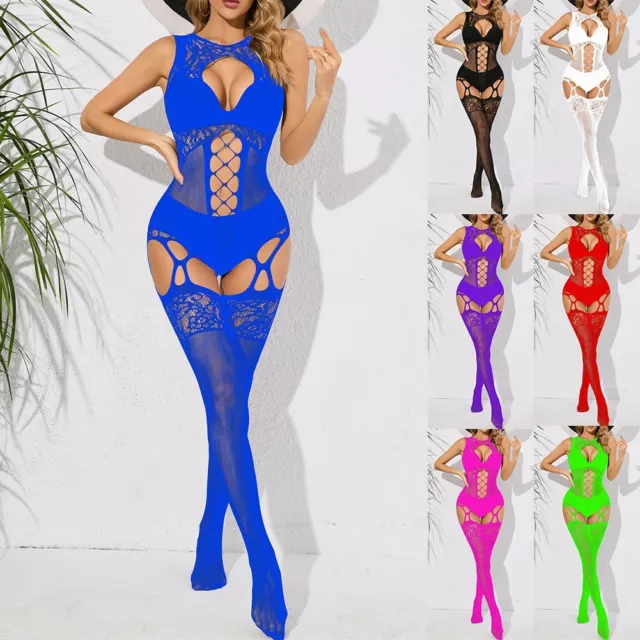 Women Sexy Lingerie Fishnet Body Stocking Sleepwear Bodysuit Fashion Jumpsuit