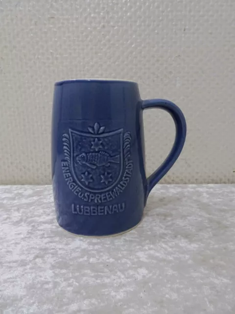 DDR Keramik Bierkrug Lübbenau Energie u. Spreewaldstadt - Vintage - Souvenir