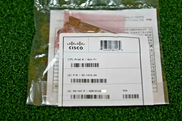 Cisco " Brand New " Genuine GLC-T  1000BASE-T SFP Gigabit Transceiver - 1 YrWty
