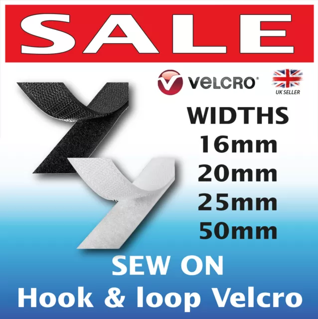 VELCRO® Genuine Brand SEW ON Hook & Loop  Stitch On - Sewing - Fabric Tape