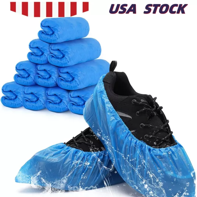 100Pcs Disposable Boot Shoe Covers CPE Waterproof and Protective Overshoes USA