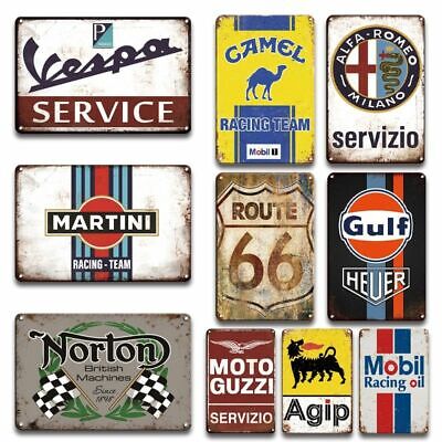 Vintage Metal signs Motor Oil Gas Racing Garage Retro Man Cave Wall Stickers