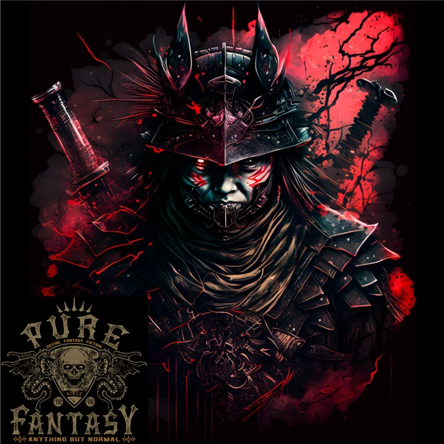 Samurai of Death Japanese Fantasy Warrior Mens Cotton T-Shirt Tee Top
