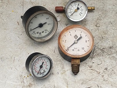 Manometro vintage Abbott Birks U Gauge in scatola di metallo originale 41cm NON TESTATO 