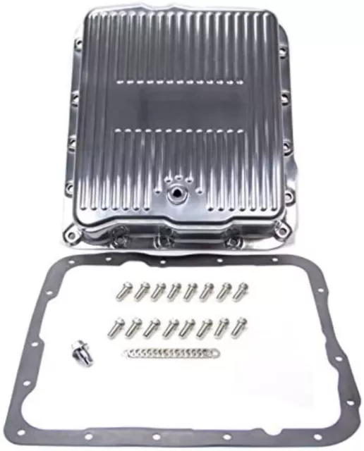 Polished Aluminum GM Turbo 700r4 Finned Transmission Pan with Gasket & Hardware