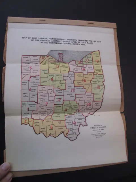 MAPS OF OHIO Congressional Districts 1920s Redistricting Politics ...