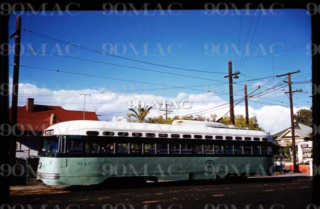 LAMTA-MTA. PCC CAR #3147. Los Angeles (CA). Original Slide 1963.