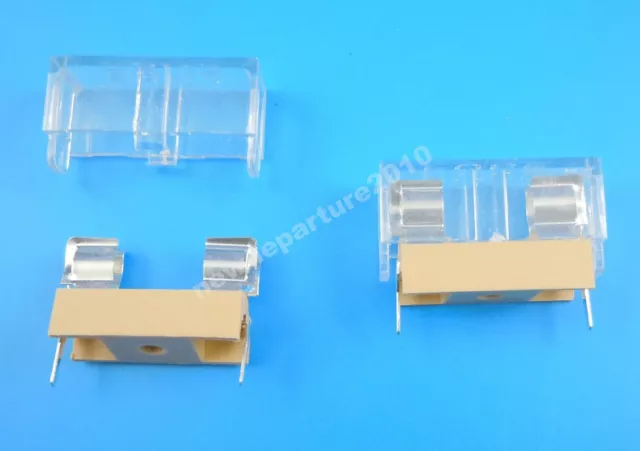 10Pcs New Panel Mount PCB Fuse Holder Case With Cover For 5x20mm Fuse