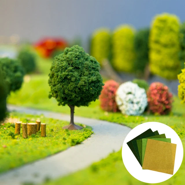 5 Pcs Model Train Grass Paper Artificial Lawn Fake Straw Mat